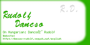 rudolf dancso business card