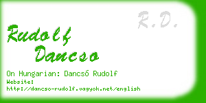 rudolf dancso business card